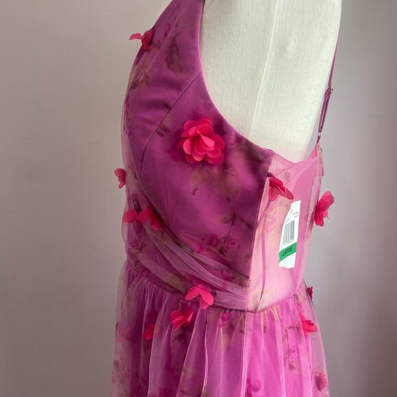 Dress the Population Pink Floral Midi Dress - Picture 5 of 13